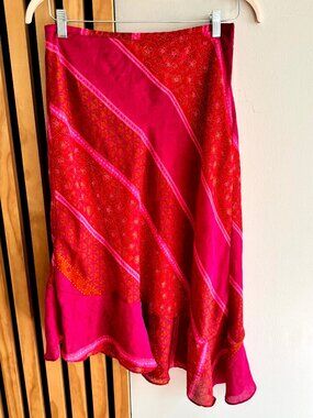 90s Romcom Worthington Patchwork Boho Midi Skirt Cottagecore Y2K (10P)